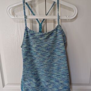 Lululemon Athletica Blue and Green Patterned Tank